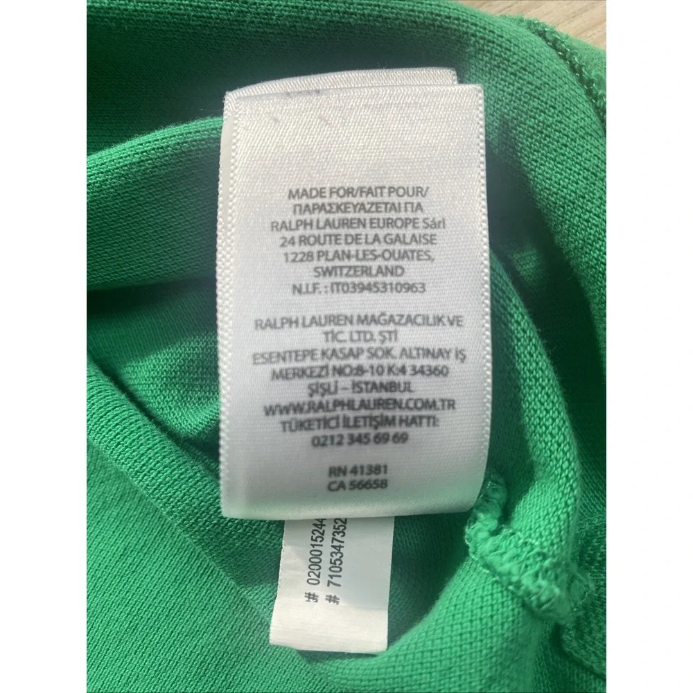 POLO RALPH LAUREN Classic Fit Polo Shirt Green Orange Polo Size Large